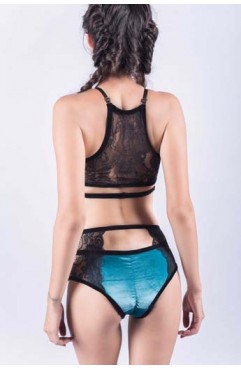 TURQUOISE SWAN LACE-TOP
